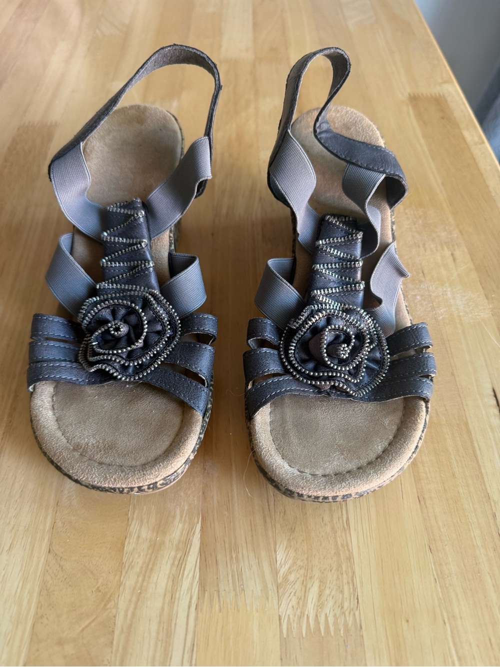 Rieker Brown Floral Strap Sandals